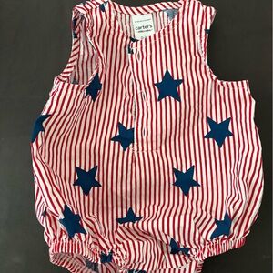 Carter's Red & Blue Star Stripe Baby Romper